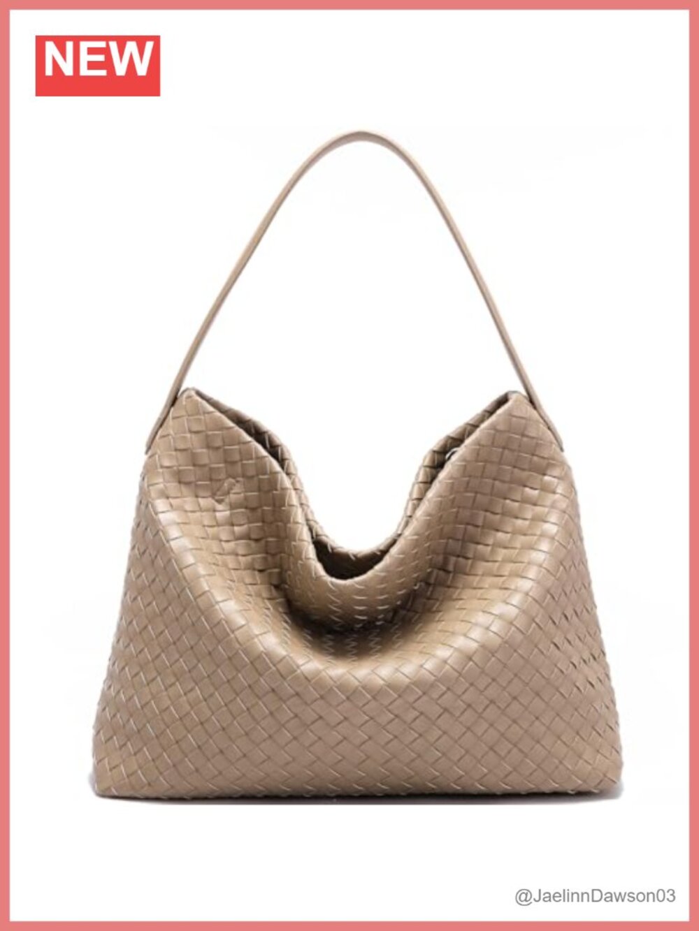 Woven Vegan Leather Tote Bag for Women - Satchel Shoulder Purse